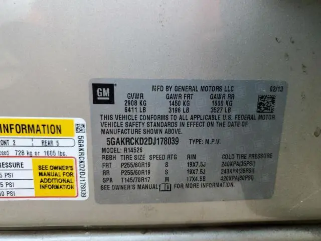 2013 BUICK ENCLAVE   