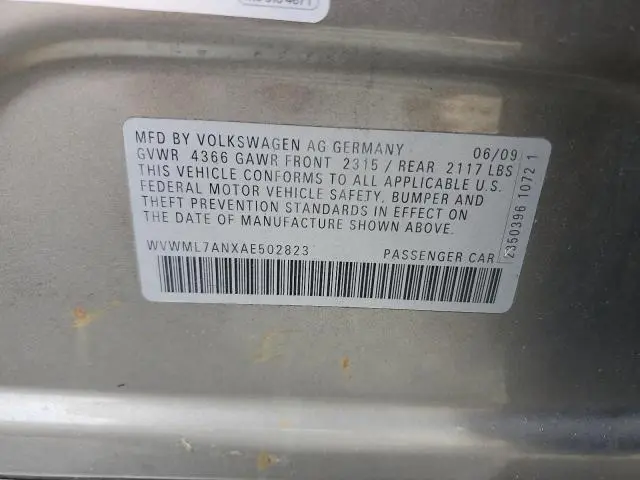 2010 VOLKSWAGEN CC SPORT  