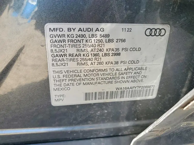 2023 AUDI Q5 SPORTBACK PRESTIGE 45  