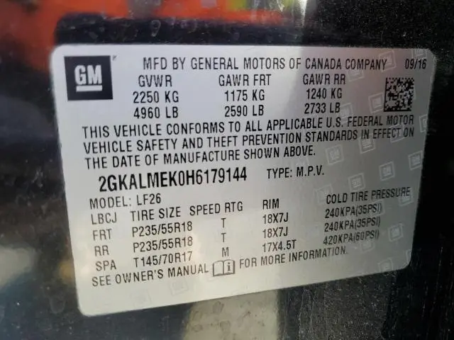 2017 GMC TERRAIN SLE  