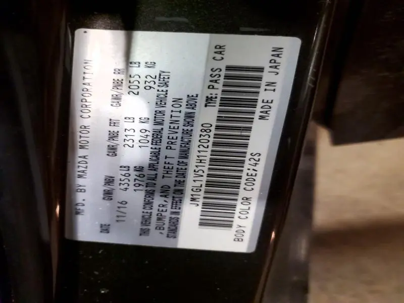 2017 MAZDA 6 TOURING  