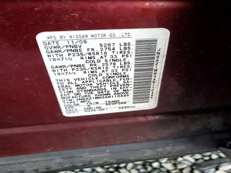 2010 NISSAN MURANO S  