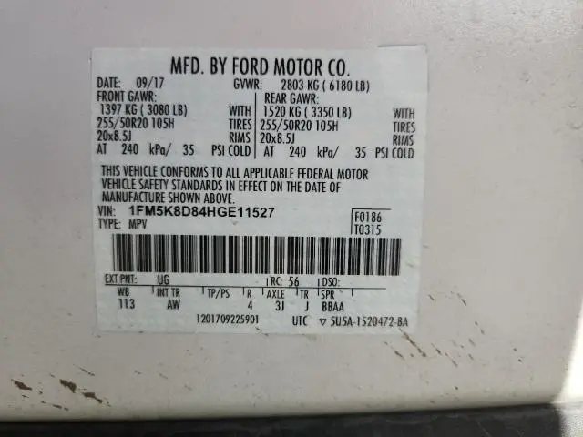 2017 FORD EXPLORER XLT  