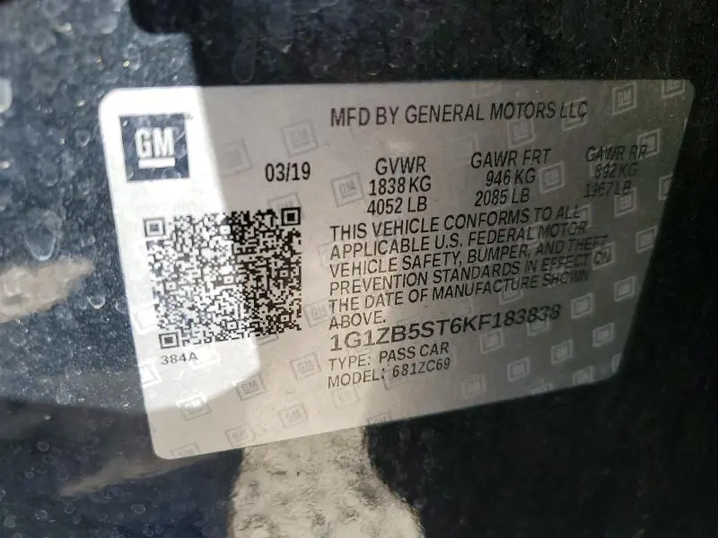 2019 CHEVROLET MALIBU LS  