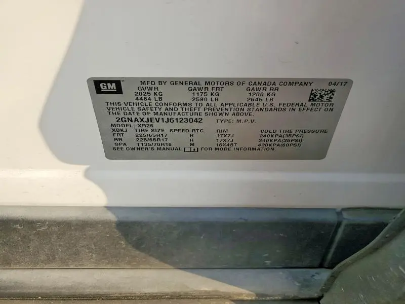 2018 CHEVROLET EQUINOX LT  