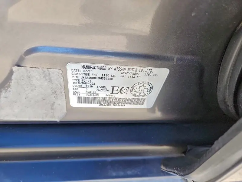 2011 INFINITI EX35 BASE  