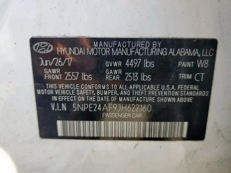 2018 HYUNDAI SONATA SE  