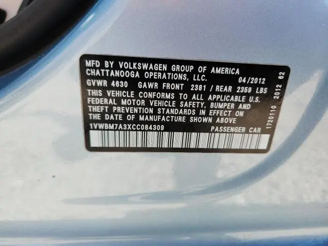2012 VOLKSWAGEN PASSAT SE  