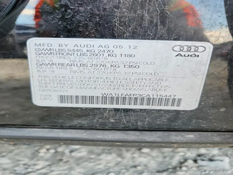 2012 AUDI Q5 PREMIUM PLUS  