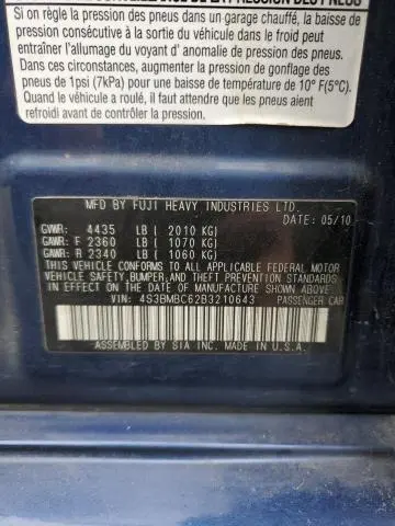 2011 SUBARU LEGACY 2.5I PREMIUM  