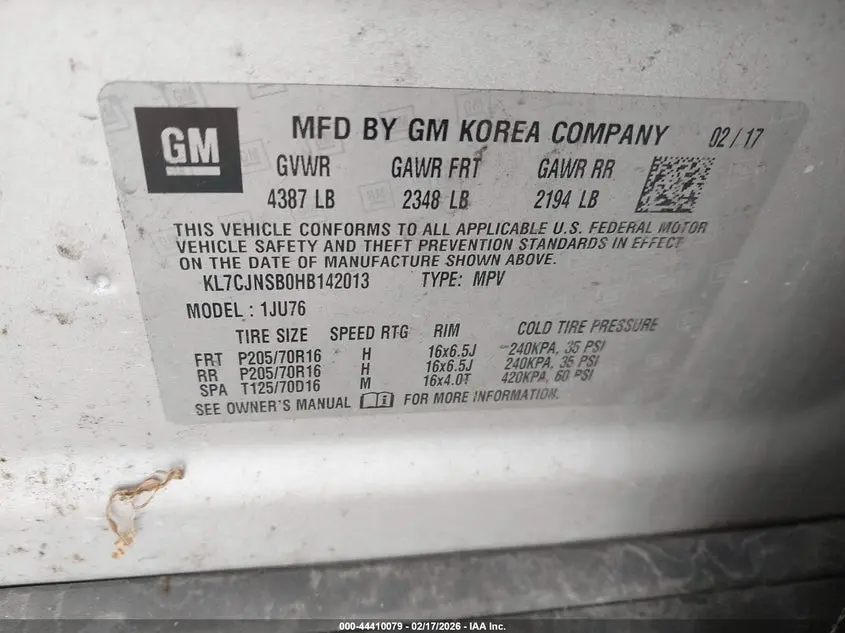 2017 CHEVROLET TRAX LS