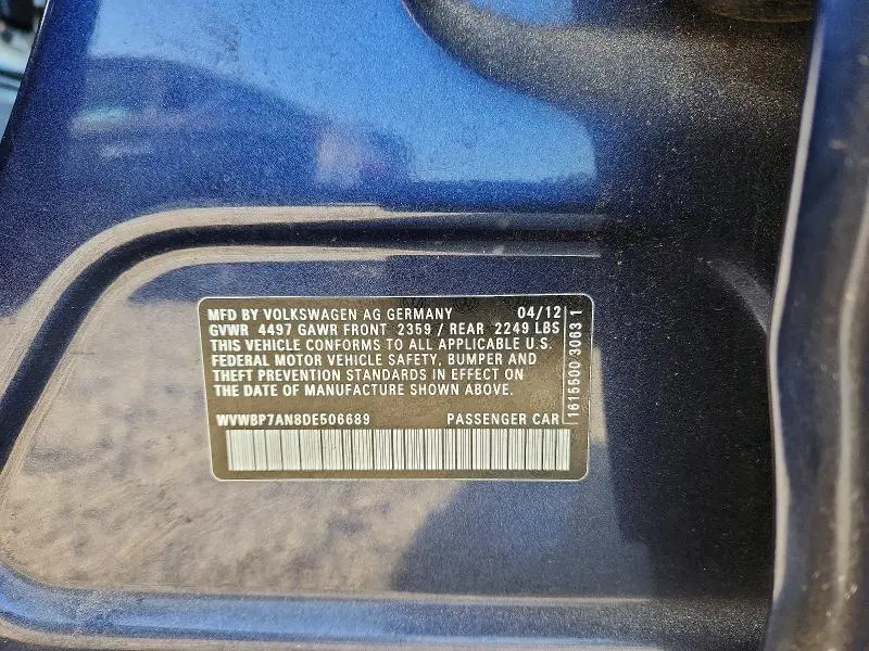 2013 VOLKSWAGEN CC SPORT  
