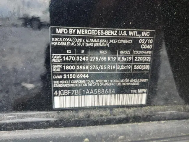 2010 MERCEDES-BENZ GL 450 4MATIC