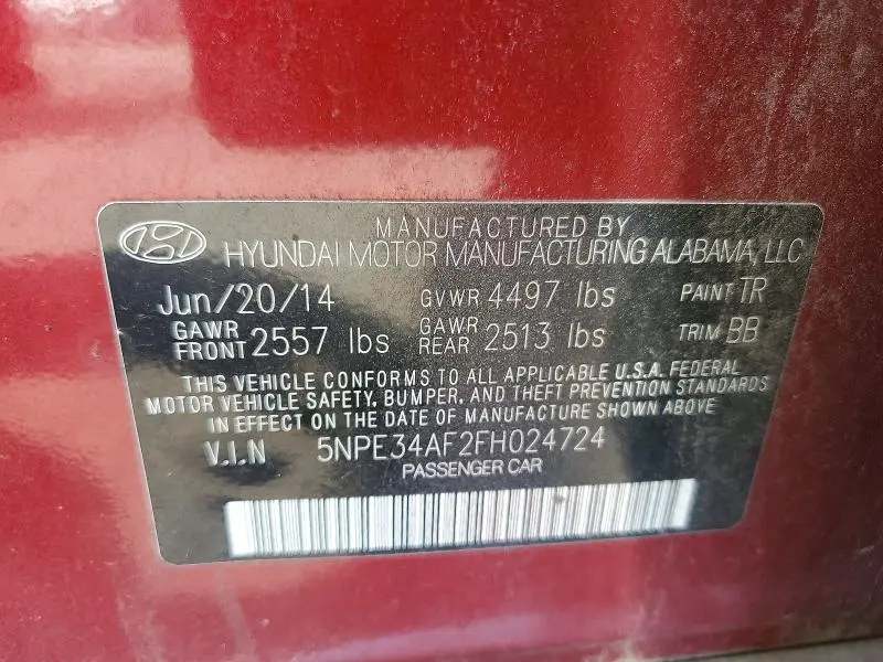 2015 HYUNDAI SONATA LIMITED  