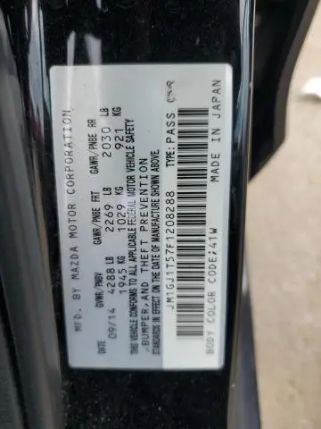 2015 MAZDA 6 TOURING  