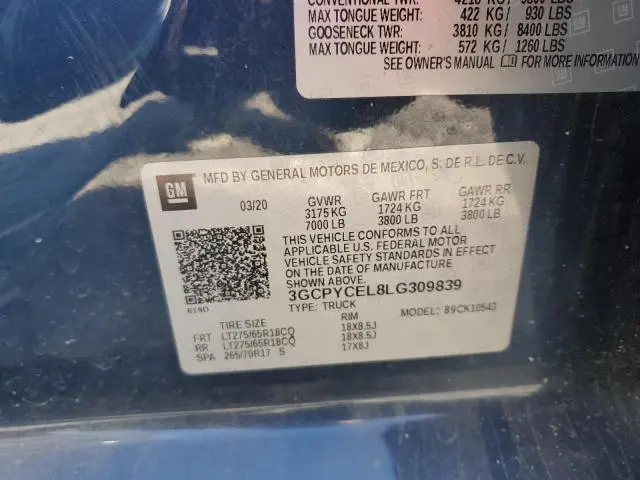 2020 CHEVROLET SILVERADO K1500 TRAIL BOSS CUSTOM  