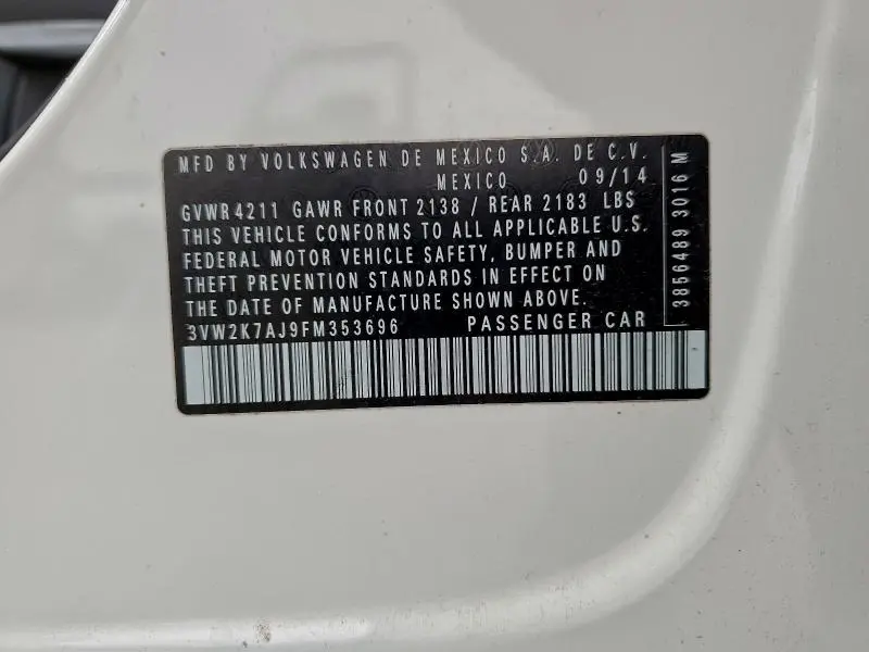 2015 VOLKSWAGEN JETTA BASE  