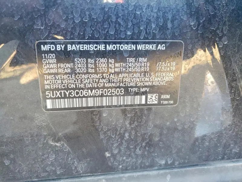 2021 BMW X3 SDRIVE30I  