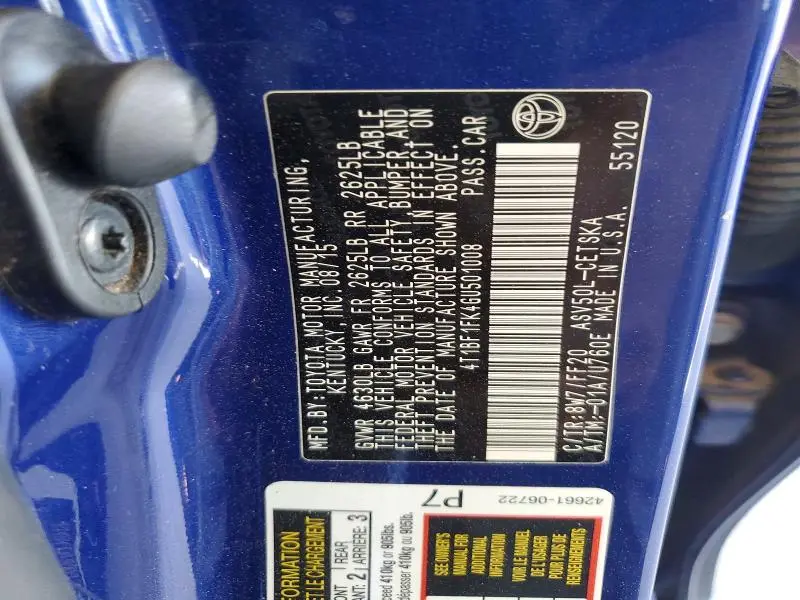 2016 TOYOTA CAMRY SE  