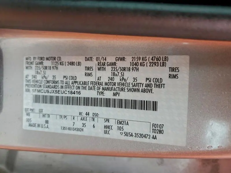 2014 FORD ESCAPE TITANIUM  