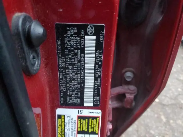 2021 TOYOTA CAMRY LE  