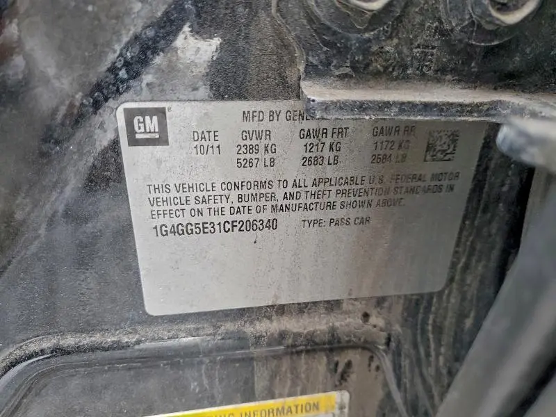 2012 BUICK LACROSSE PREMIUM  