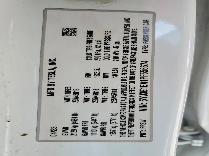 2023 TESLA MODEL 3   
