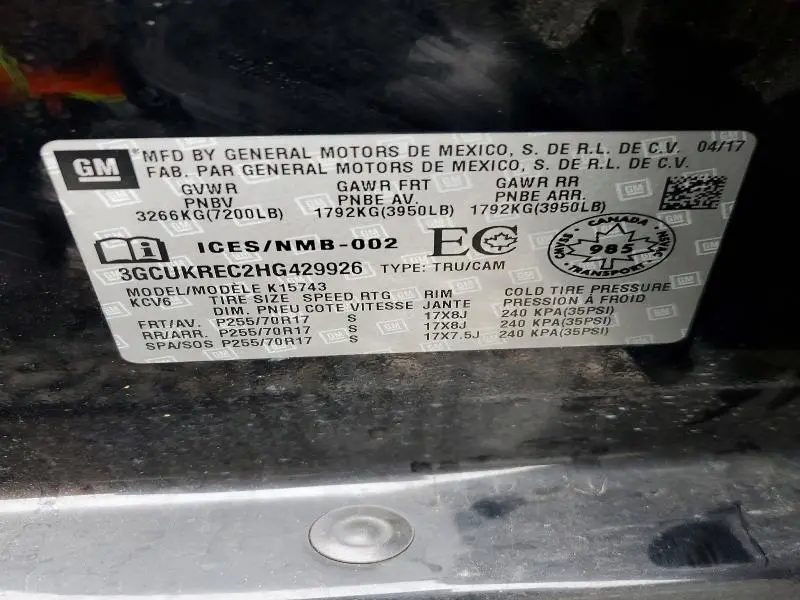 2017 CHEVROLET SILVERADO K1500 LT  