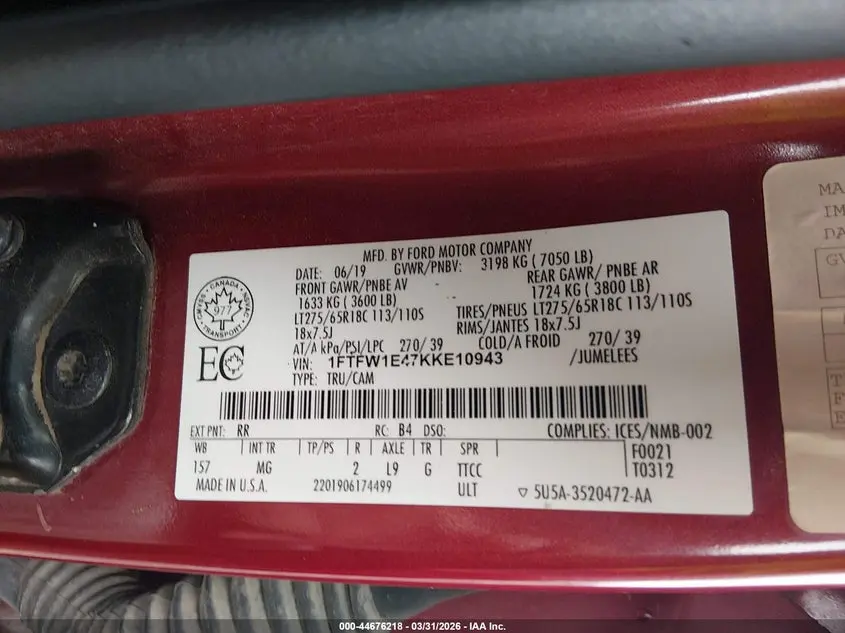 2019 FORD F-150 XLT