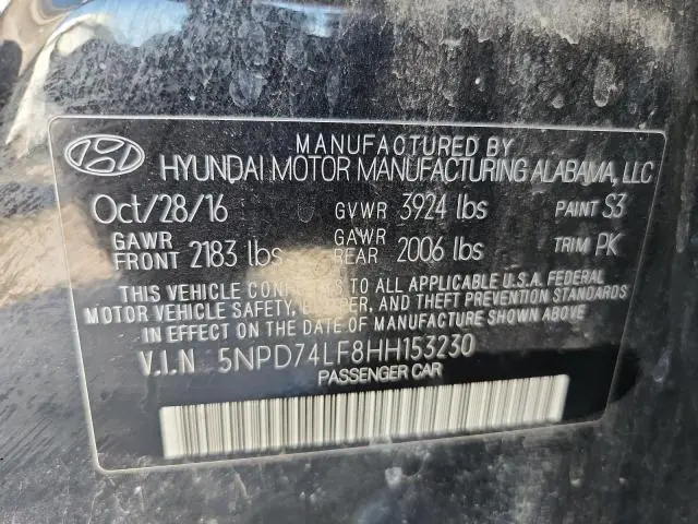 2017 HYUNDAI ELANTRA SE  