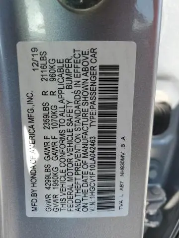 2020 HONDA ACCORD LX  