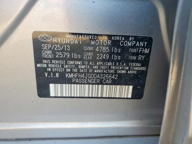 2013 HYUNDAI AZERA BASE  