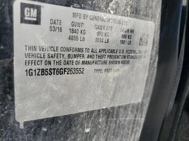 2016 CHEVROLET MALIBU LS  