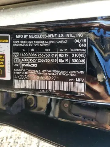 2015 MERCEDES-BENZ ML 350 4MATIC  