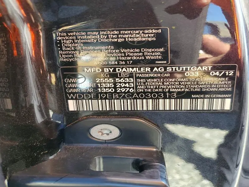 2012 MERCEDES-BENZ CL 550 4MATIC  