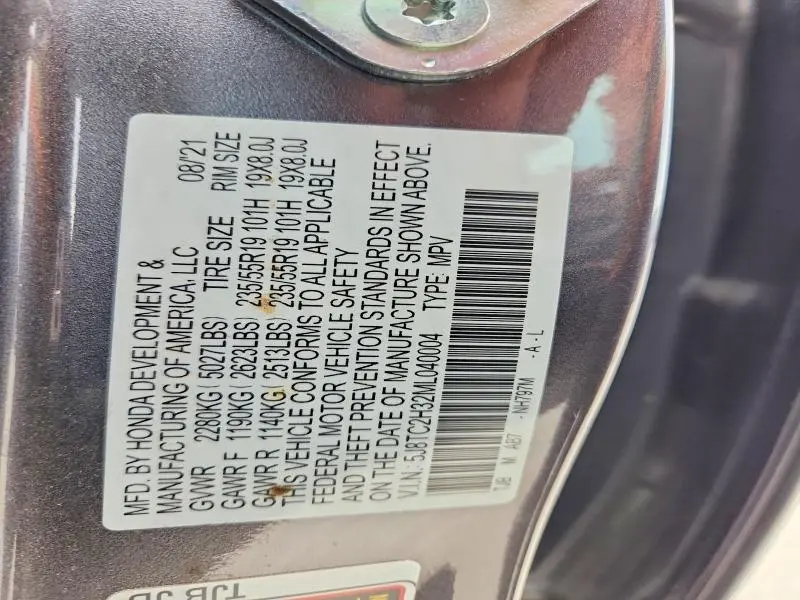 2021 ACURA RDX   