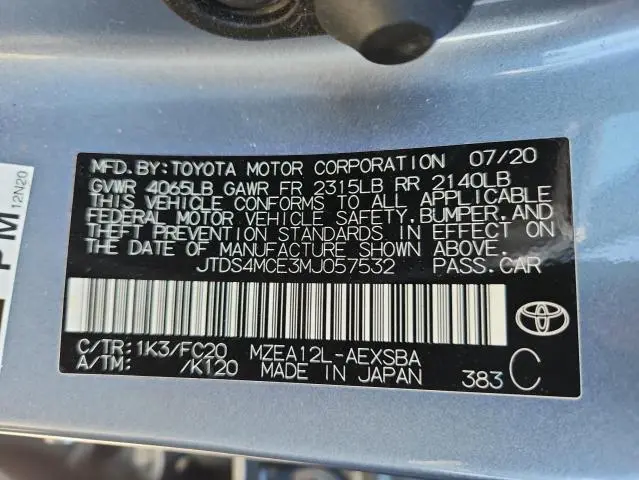 2021 TOYOTA COROLLA SE  