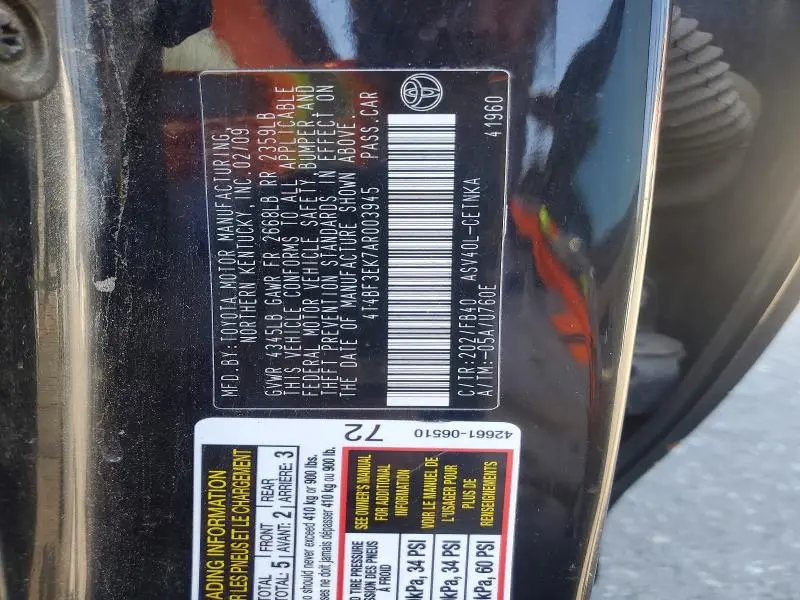 2010 TOYOTA CAMRY LE  