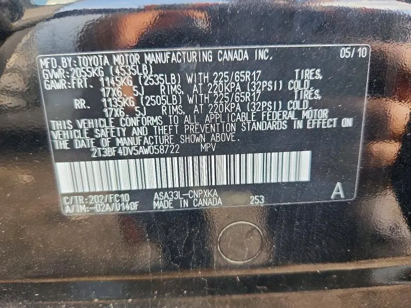 2010 TOYOTA RAV4 BASE  