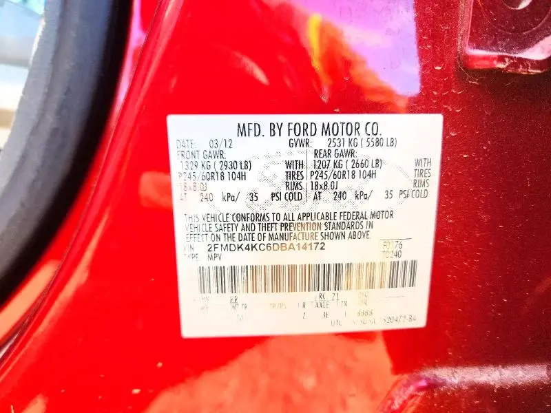 2013 FORD EDGE LIMITED  