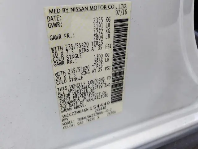 2016 NISSAN MURANO SL HEV  
