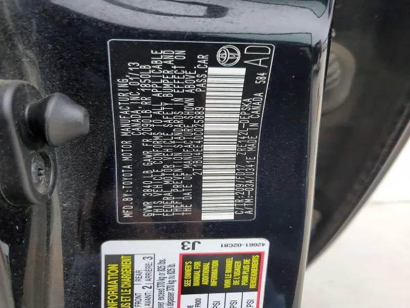 2013 TOYOTA COROLLA S  