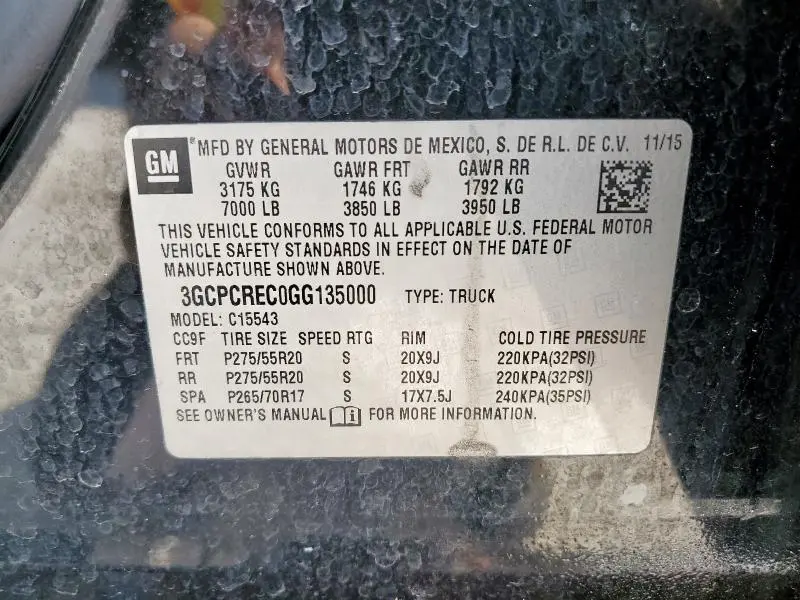2016 CHEVROLET SILVERADO C1500 LT  