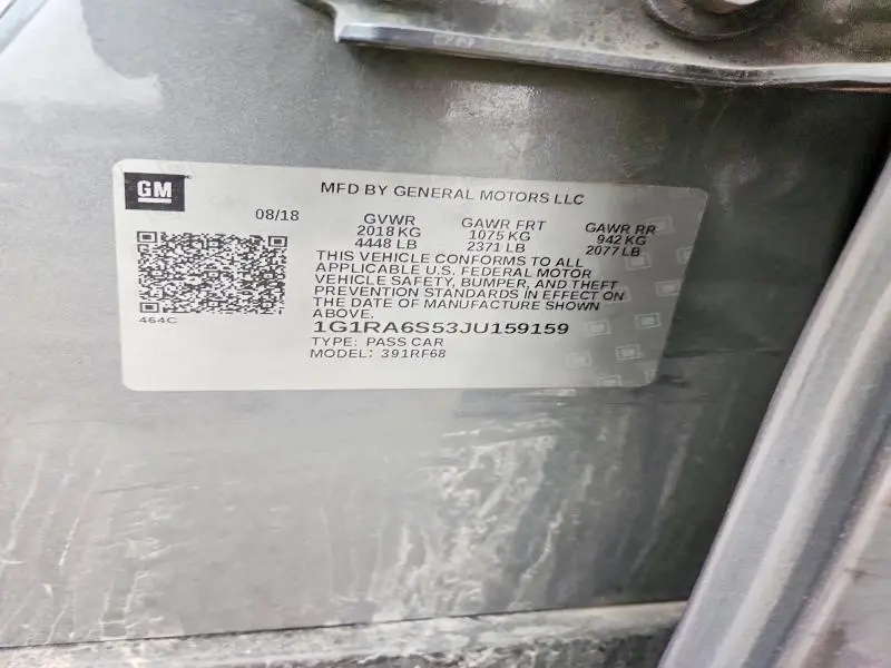 2018 CHEVROLET VOLT LT  