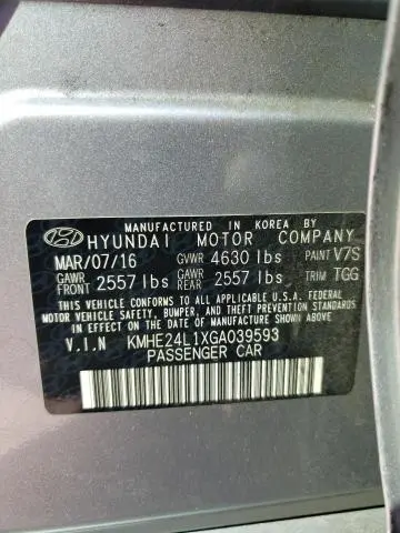 2016 HYUNDAI SONATA HYBRID  