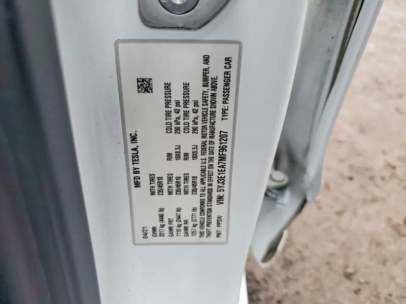 2021 TESLA MODEL 3   