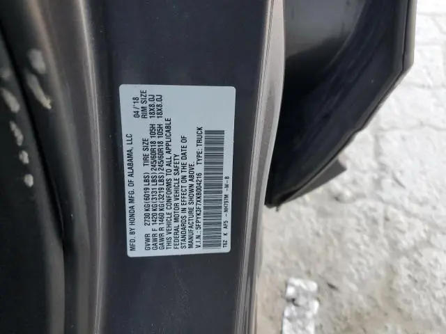 2019 HONDA RIDGELINE RTL  