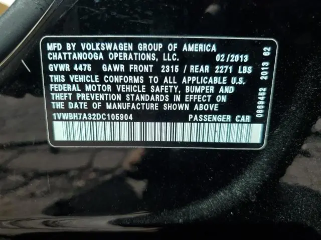 2013 VOLKSWAGEN PASSAT SE  