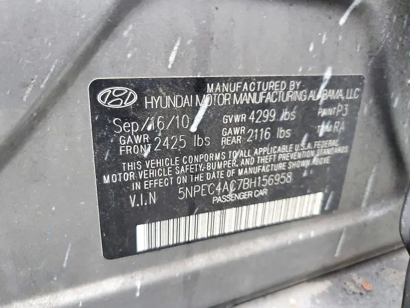 2011 HYUNDAI SONATA SE  