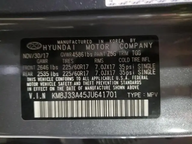 2018 HYUNDAI TUCSON SEL  